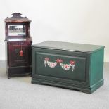 A green painted pine trunk, 91cm,