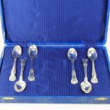 A harlequin set of six King's pattern silver teaspoons, London, 19th century, various makers, 103g,