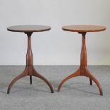 A near pair of teak occasional tables,