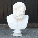 An early 20th century studio cast bust of a classical figure,