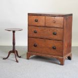 A 19th century oak, mahogany and stained pine chest of drawers, 83cm,