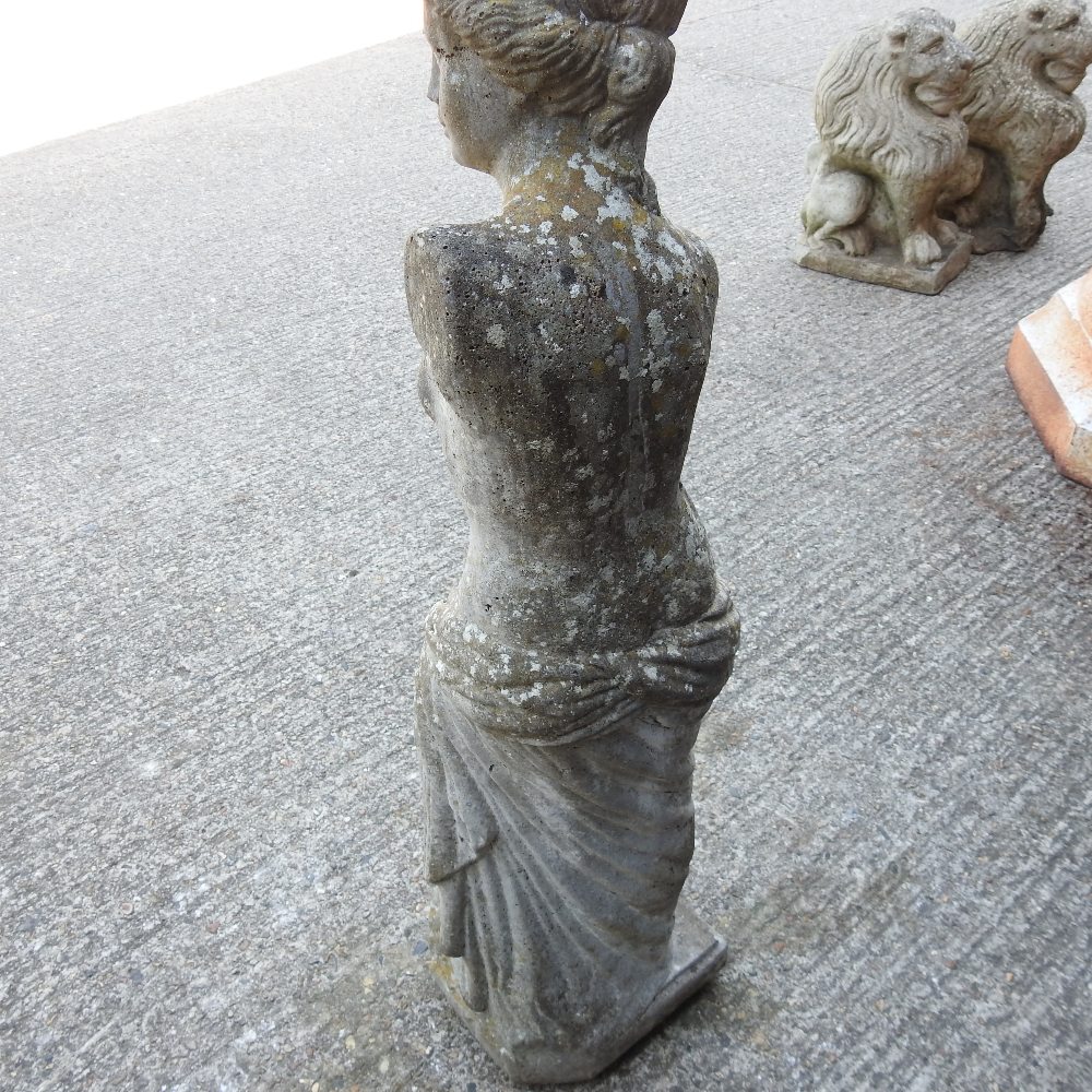 A reconstituted stone garden figure of a classical lady, - Image 5 of 11