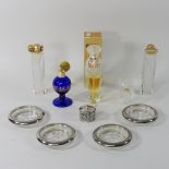 A collection of modern Lalique glass perfume bottles,