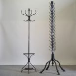 A cast iron bottle rack, 210cm high,