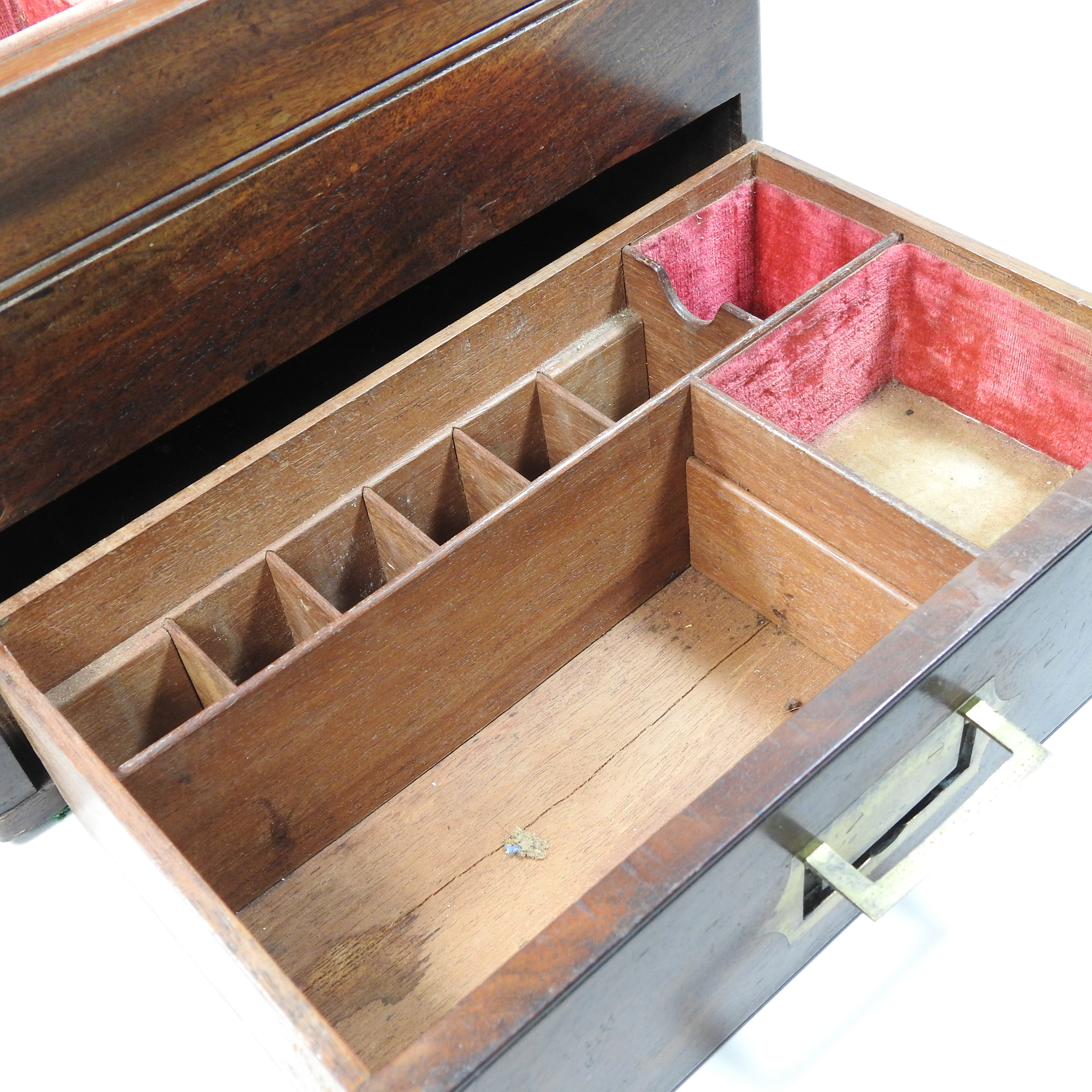 A 19th century mahogany portable apothecary box, the hinged lid revealing a fitted interior, - Image 24 of 27