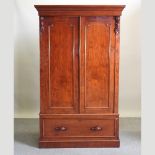 A Victorian mahogany double wardrobe,