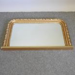 A Victorian style gilt framed over mantel mirror,