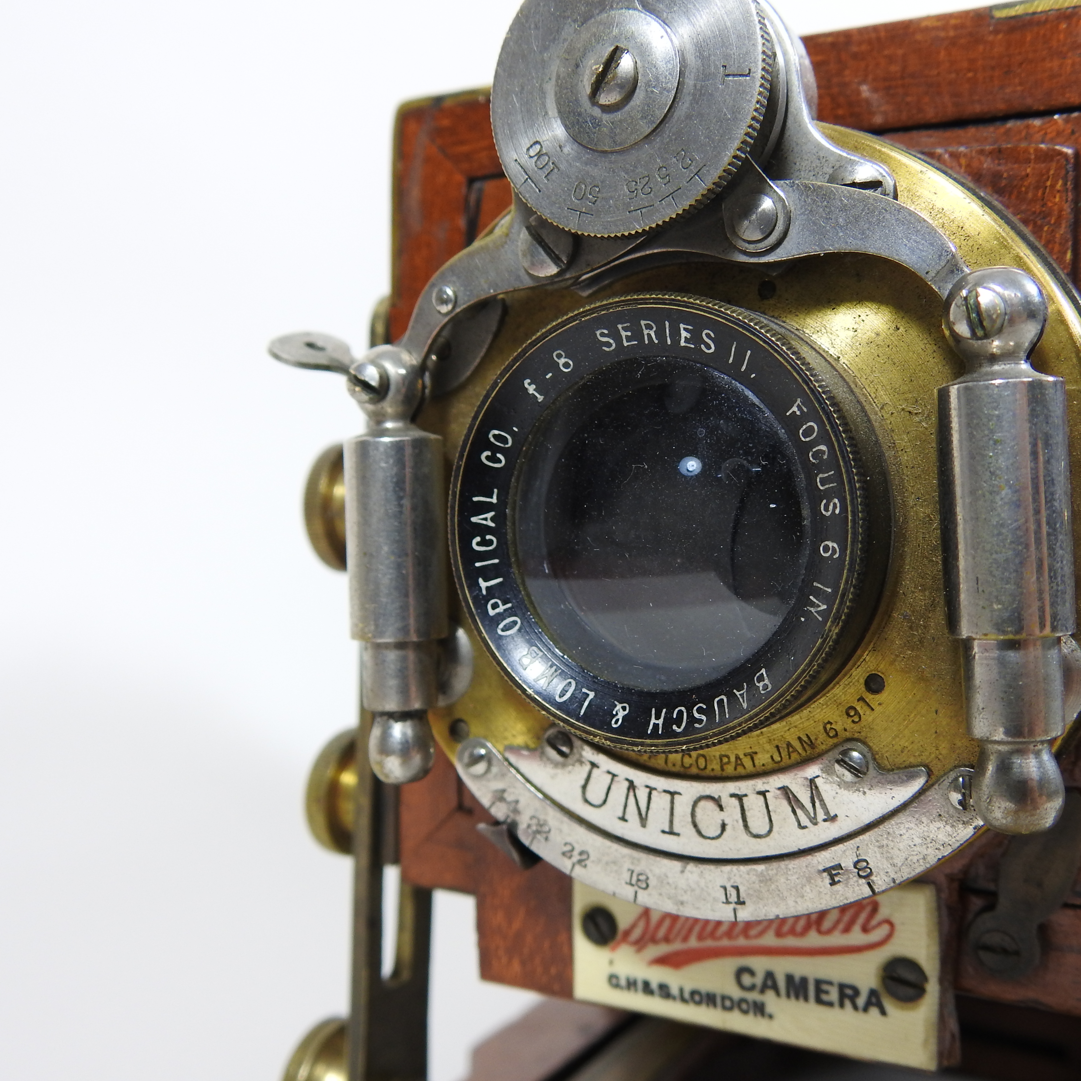 An early 20th century Sanderson Unicum BB Instantograph patent plate camera body, 1902, - Image 10 of 37