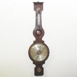 A 19th century rosewood cased wheel barometer,