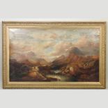 Welsh School, 19th century, view of Llanberis Pass, Wales, oil on canvas,
