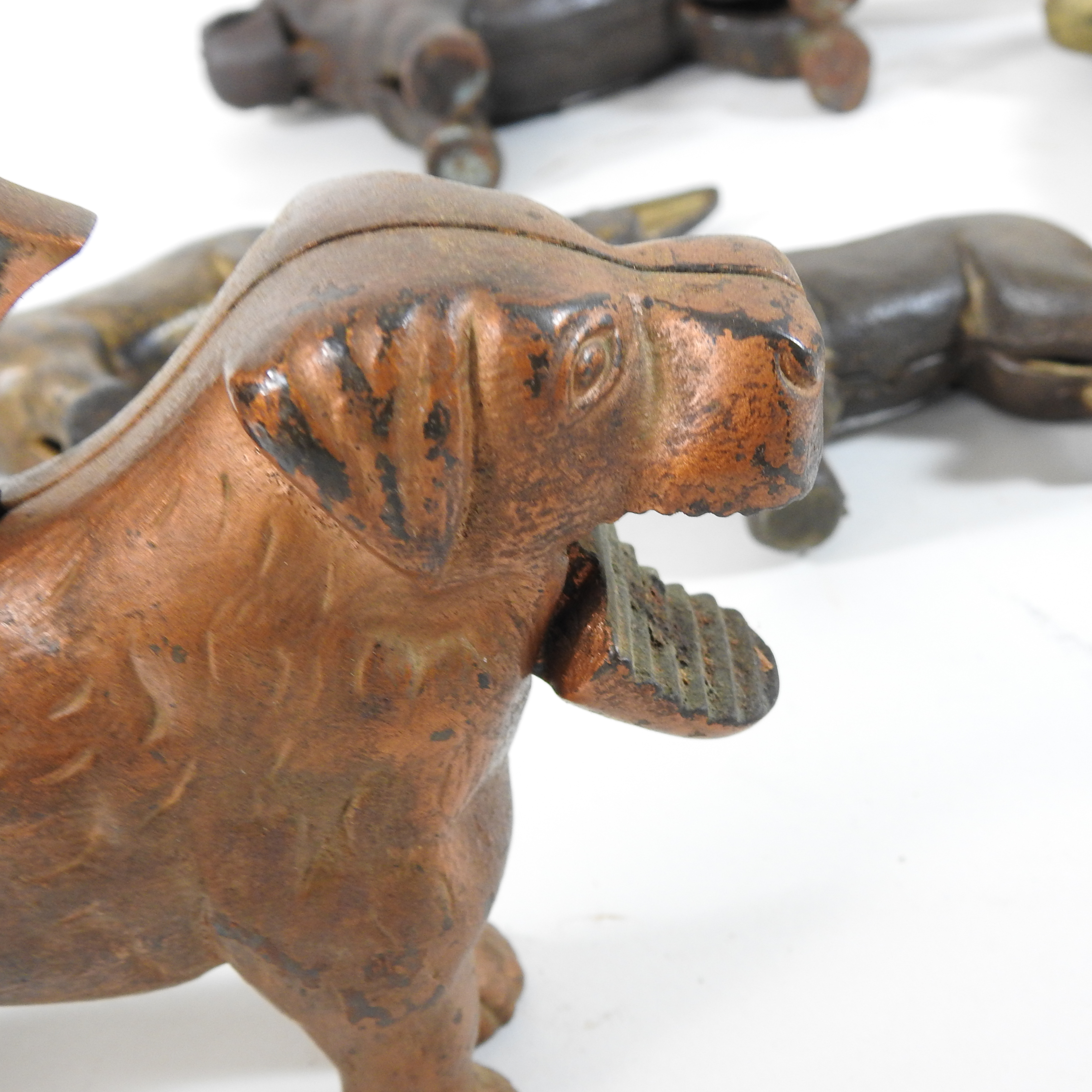 A collection of five 19th century cast iron novelty nut crackers, each in the form of a dog, - Image 17 of 21