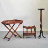 A Victorian mahogany butler's tray on stand, 69cm,