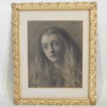 Harry Windsor-Fry, 1862-1947, Mabel, signed and dated 1893, charcoal on paper,