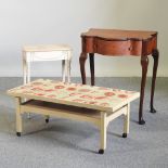 An early 20th century burr walnut side table, 63cm,