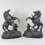 A pair of early 20th century spelter figure groups,