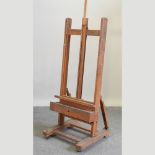 A beech adjustable artist's easel