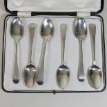 A set of six old English pattern silver teaspoons, by Thomas Wallis, London 1791-1808,