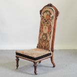 A 19th century prie dieu chair,