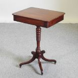 A 19th century mahogany sewing table,