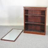 A Victorian walnut dwarf open bookcase, 91cm,