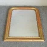 A continental gilt framed over mantel mirror,