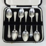 A set of six silver teaspoons, with bright cut decoration, by Hester Bateman, London 1783-1788,