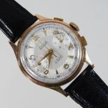 A 1950/60's Dulux 18 carat gold cased gentleman's automatic chronograph wristwatch,
