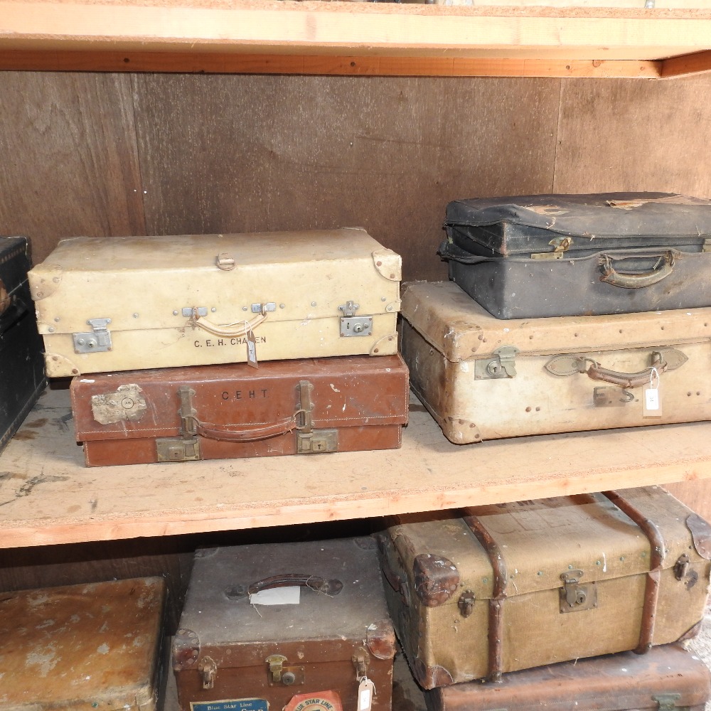 A collection of 19th and early 20th century vintage luggage, - Image 3 of 9