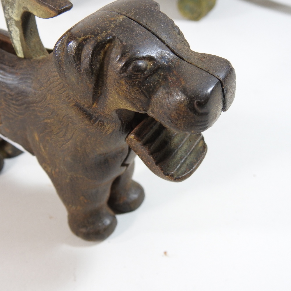 A collection of five 19th century cast iron novelty nut crackers, each in the form of a dog, - Image 10 of 21