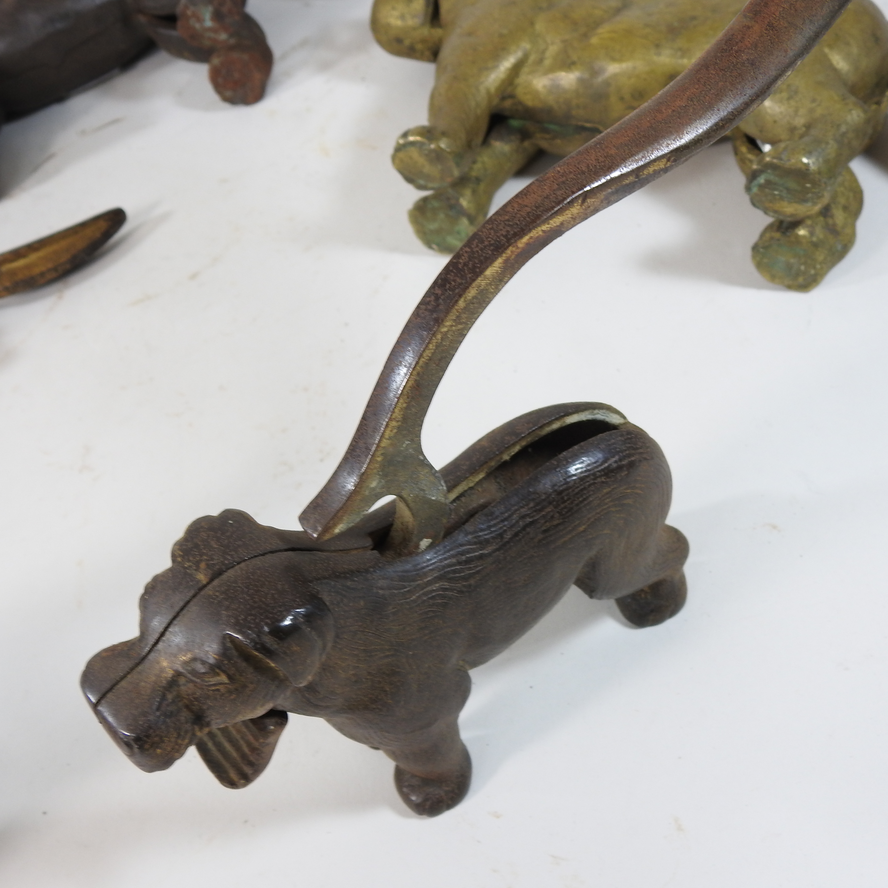 A collection of five 19th century cast iron novelty nut crackers, each in the form of a dog, - Image 2 of 21