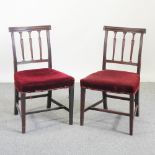A set of five George III mahogany dining chairs