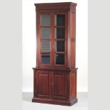 A stained teak cabinet bookcase,