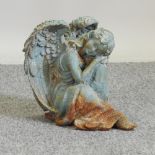 A garden model of a sleeping angel,