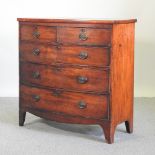 A 19th century mahogany bow front chest,