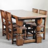An oak refectory table, 176 x 83cm,