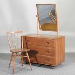 An Ercol Windsor light elm dressing chest, 92cm,