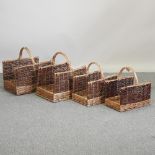 A pair of wicker log baskets, 33cm,