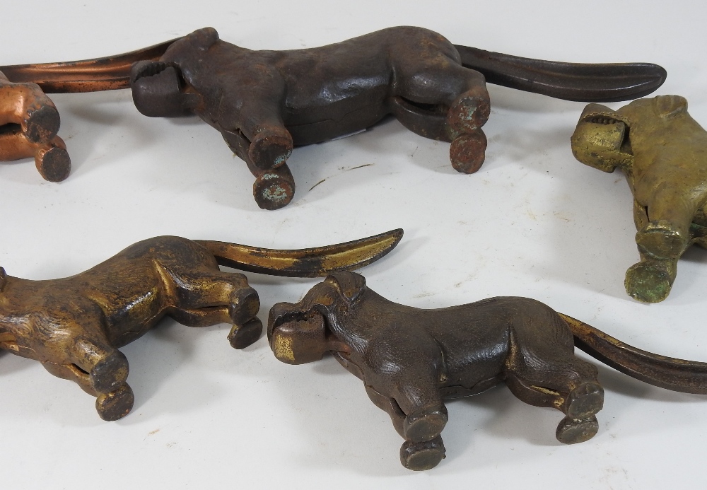 A collection of five 19th century cast iron novelty nut crackers, each in the form of a dog, - Image 20 of 21