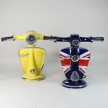 A yellow Vespa style desk lamp, 33cm high,