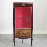 A 20th century vernis martin style gilt mounted corner cabinet, on cabriole legs,