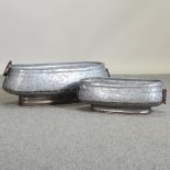 A galvanised planter, 66cm,