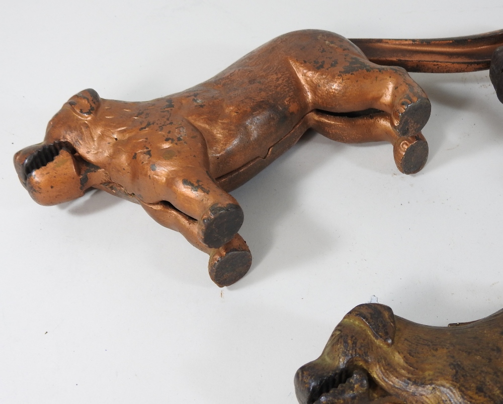 A collection of five 19th century cast iron novelty nut crackers, each in the form of a dog, - Image 12 of 21