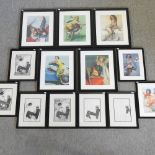 A collection of pictures and prints, to include reproduction pin up posters,