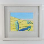 John Jobson, b1941, Barley Field South Wicklow, signed oil on board, 23 x 29cm,