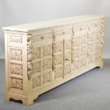 A continental cream painted sideboard,
