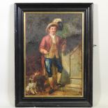 William Marsden, 19th century, German gentleman with a hawk and dogs, signed,