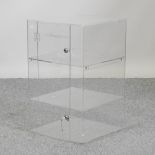 A perspex table top display cabinet,