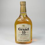 A bottle of vintage Highland Queen Grand 15 scotch whisky