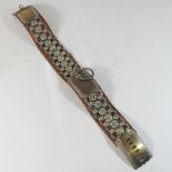 A 19th century metal mounted leather dog collar,