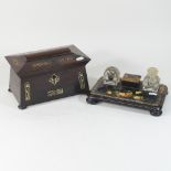 A Regency rosewood tea caddy, 24cm,